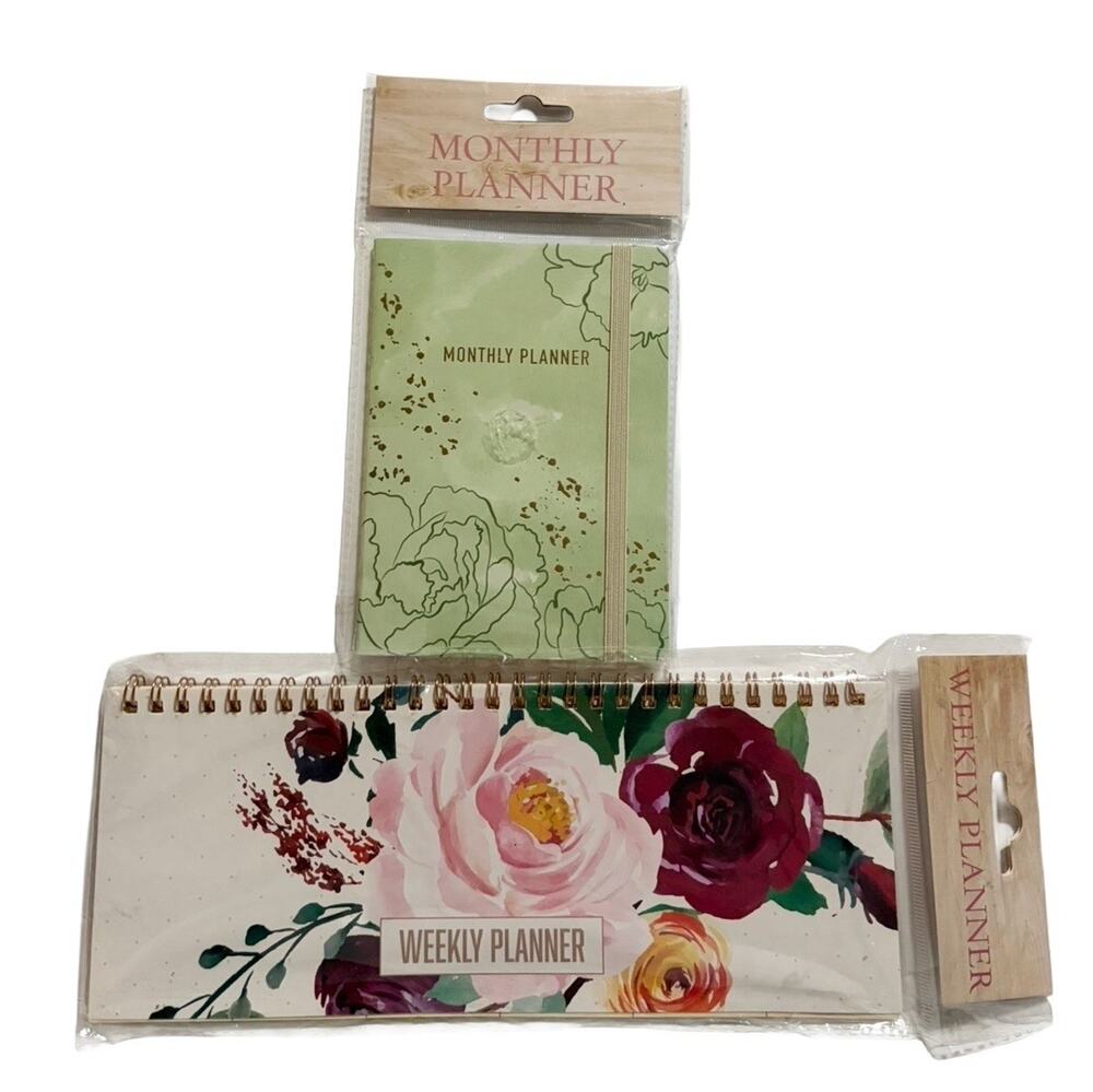 Enchanté Accessories Weekly & Monthly Planner Set Floral Undated New Sealed